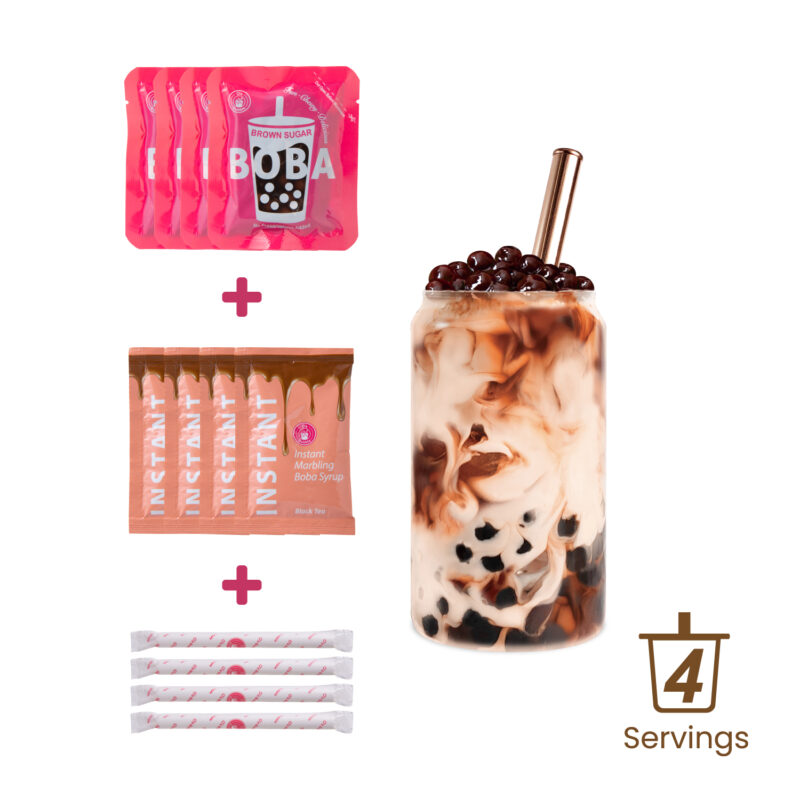Instant Marbling Boba Kit - BLACK TEA (4 Servings)：圖片 3
