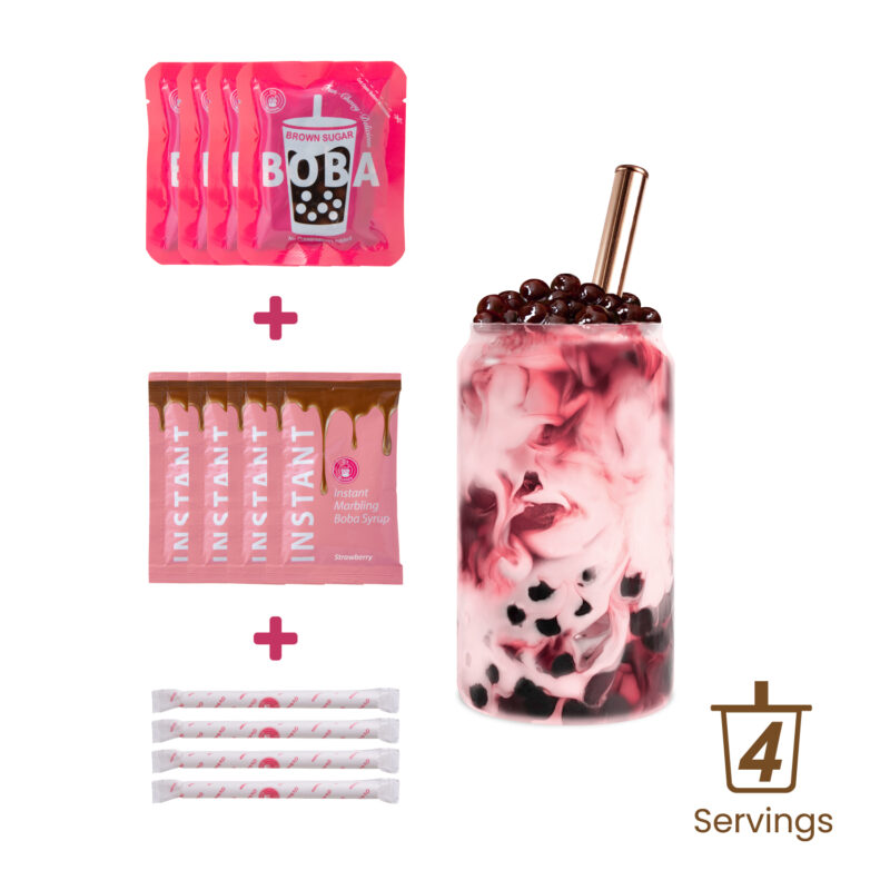 Instant Marbling Boba Kit - STRAWBERRY (4 Servings)：圖片 3