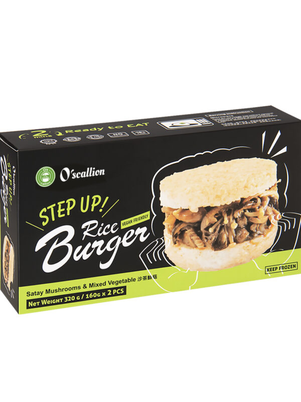 O'scallion Veggie White Rice Burger - SATAY MUSHROOM (2 Servings)