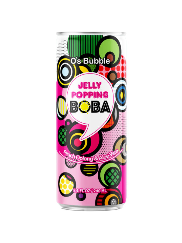 Jelly Popping Boba – Peach Oolong Tea with Popping Boba + Aloe Vera (8.1 FL OZ)