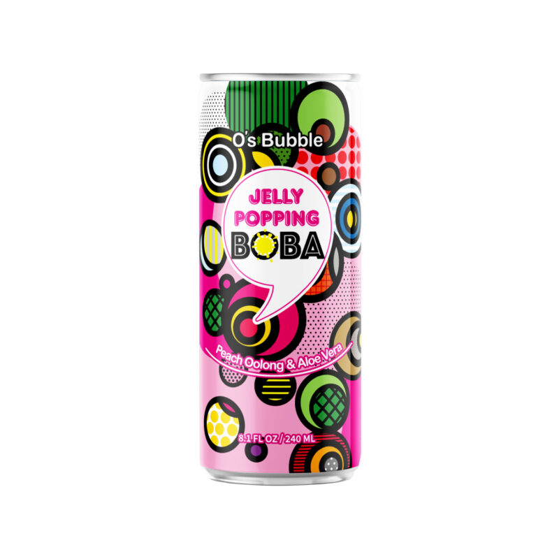 Jelly Popping Boba – Peach Oolong Tea with Popping Boba + Aloe Vera (8.1 FL OZ)