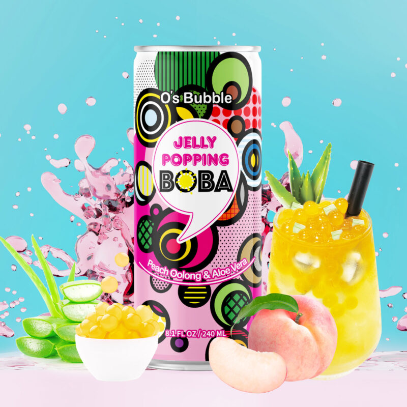 Jelly Popping Boba – Peach Oolong Tea with Popping Boba + Aloe Vera (8.1 FL OZ)：圖片 2