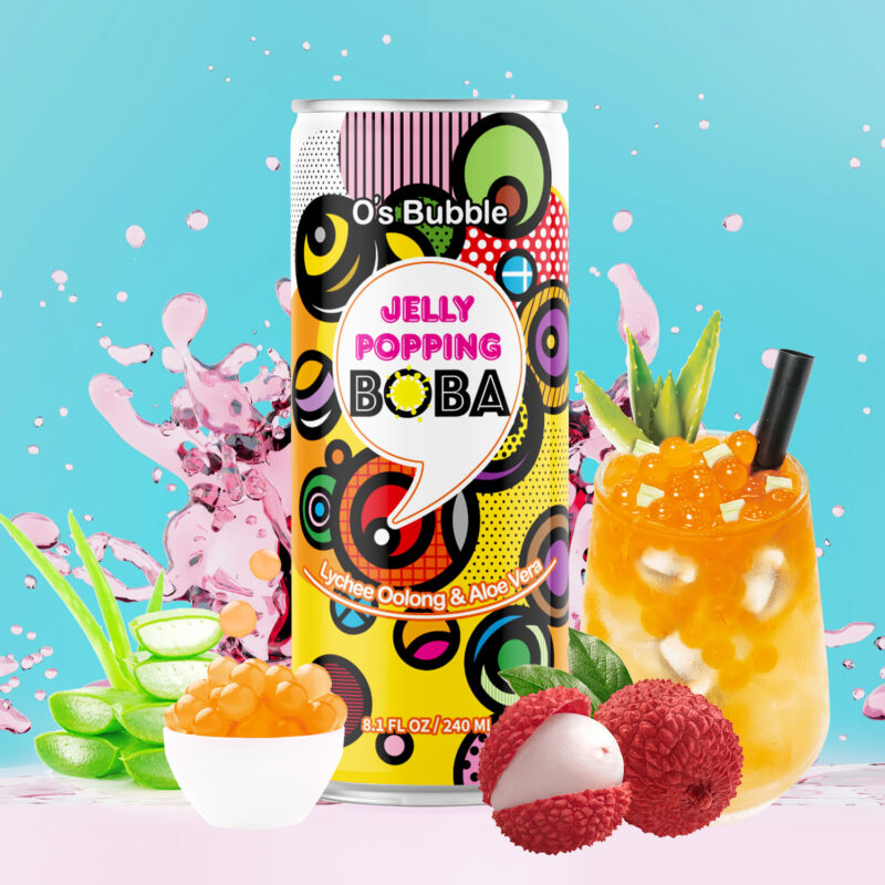 Jelly Popping Boba – Lychee Oolong Tea with Popping Boba + Aloe Vera (8.1 FL OZ)：圖片 2