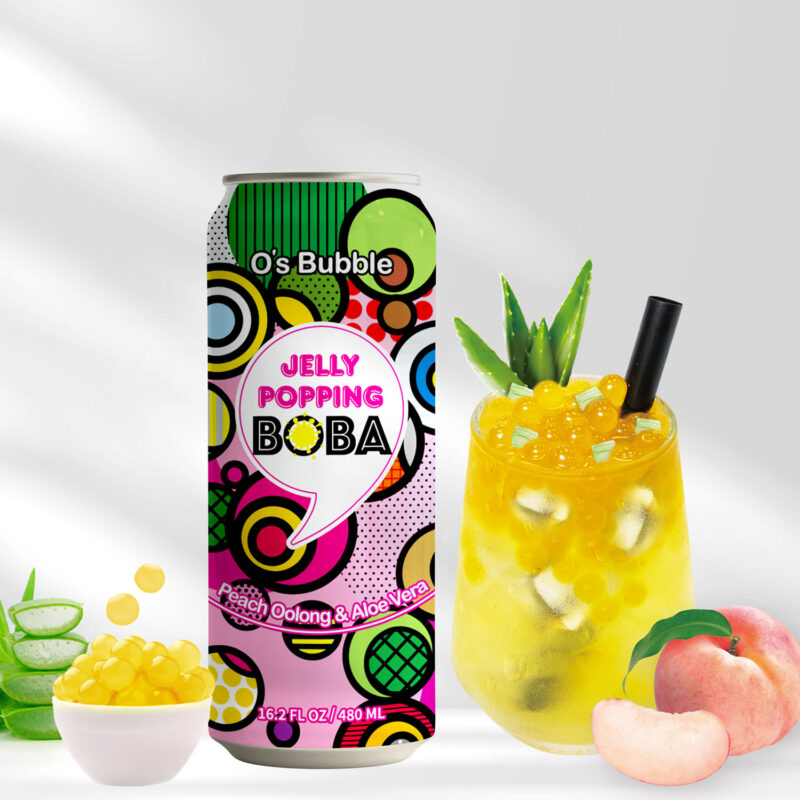 Jelly Popping Boba – Peach Oolong Tea with Popping Boba + Aloe Vera (16.2 FL OZ)：圖片 2