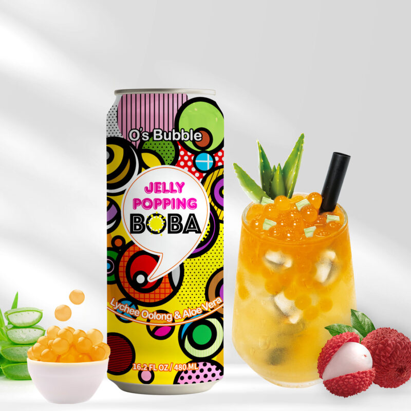 Jelly Popping Boba – Lychee Oolong Tea with Popping Boba + Aloe Vera (16.2 FL OZ)：圖片 2