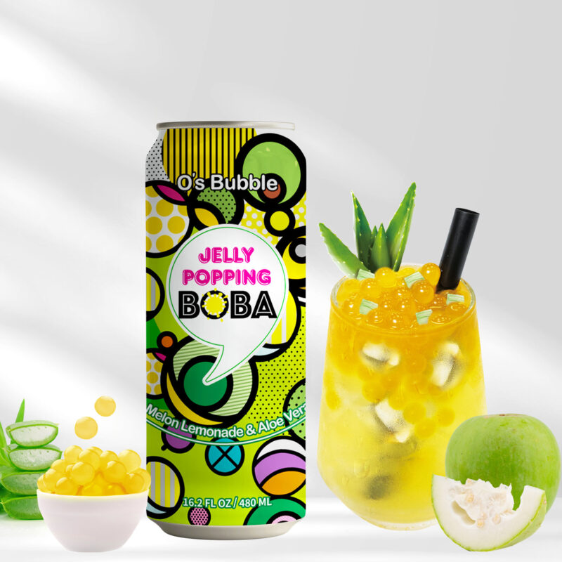 Jelly Popping Boba – Melon Lemonade with Popping Boba + Aloe Vera (16.2 FL OZ)：圖片 2