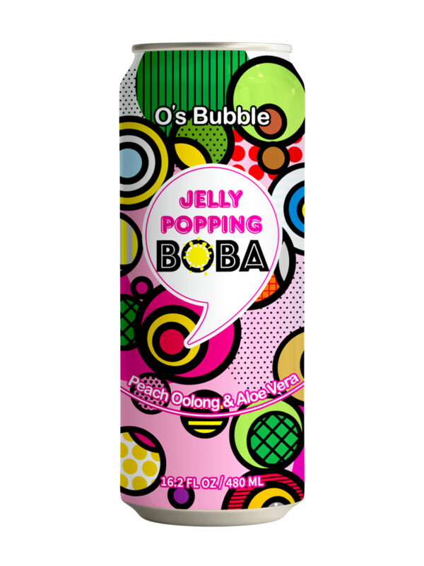 Jelly Popping Boba – Peach Oolong Tea with Popping Boba + Aloe Vera (16.2 FL OZ)