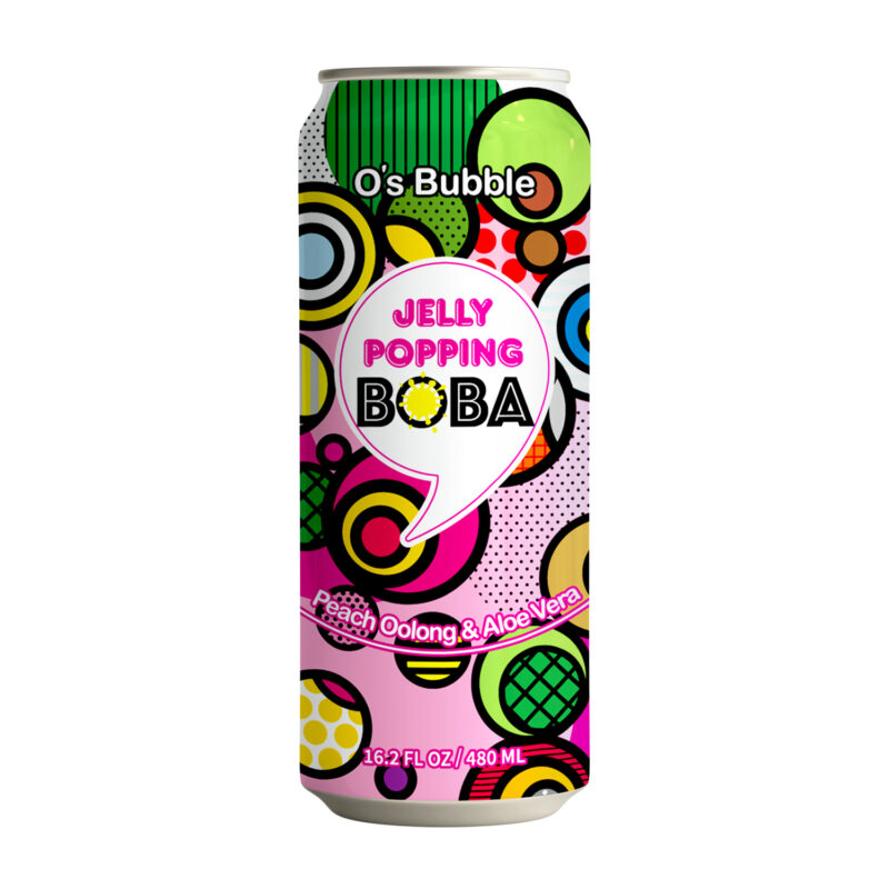 Jelly Popping Boba – Peach Oolong Tea with Popping Boba + Aloe Vera (16.2 FL OZ)