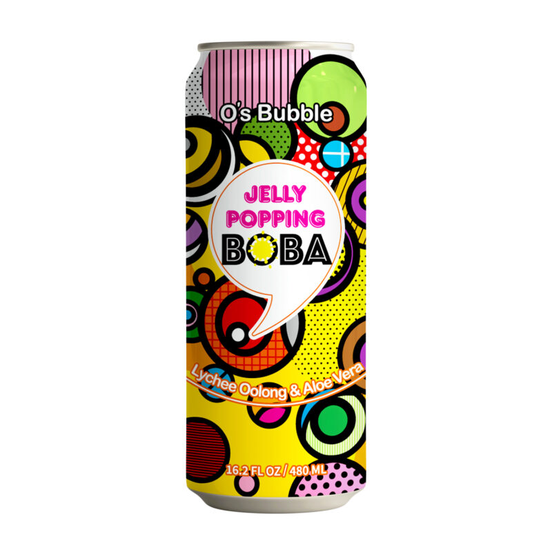 Jelly Popping Boba – Lychee Oolong Tea with Popping Boba + Aloe Vera (16.2 FL OZ)