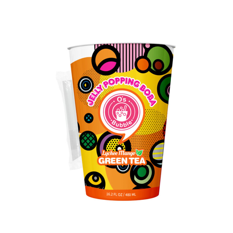 Jelly Popping Boba – Lychee Mango Green Tea with Jelly Popping Boba