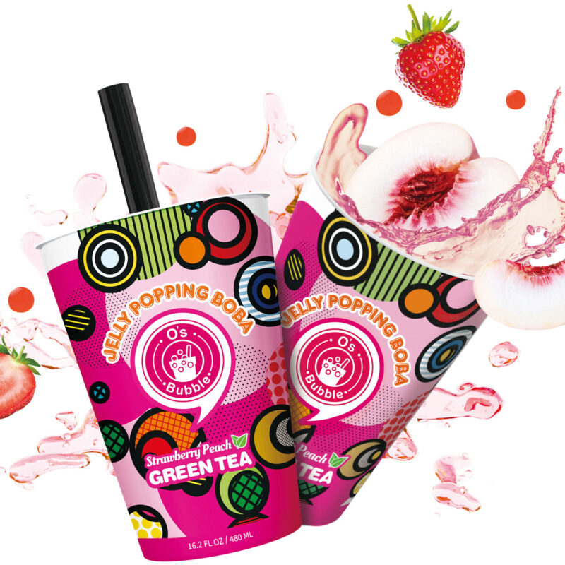 Jelly Popping Boba – Strawberry Peach Green Tea with Jelly Popping Boba：圖片 3