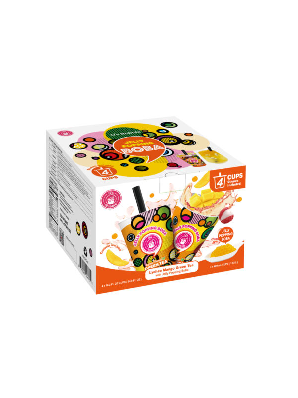 Jelly Popping Boba – Lychee Mango Green Tea with Jelly Popping Boba (4cups)
