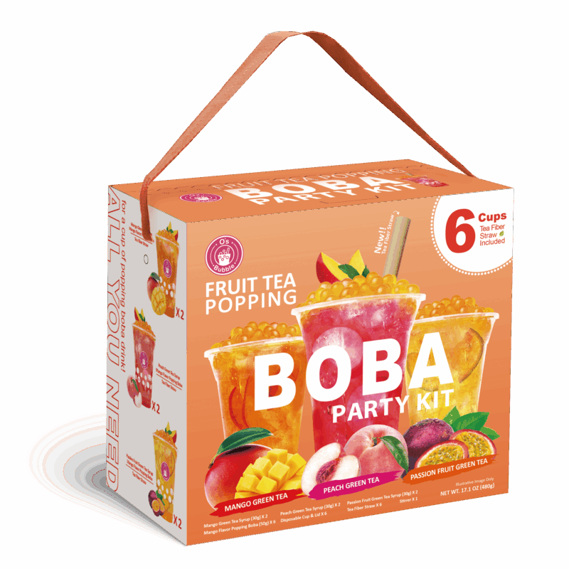 Fruit Tea Popping Boba Party Kit  (Ambient) - 6 Servings
