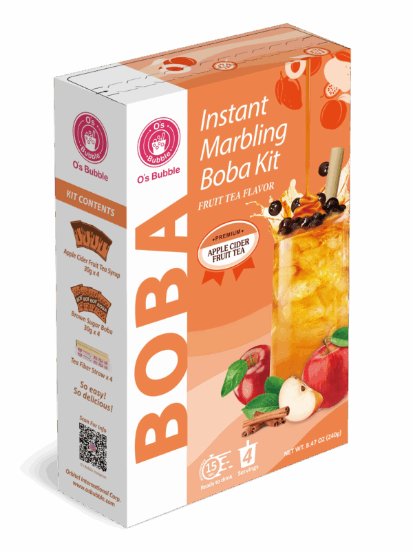 Instant Marbling Boba Kit Fruit Tea - APPLE CIDER FRUIT TEA (4 Servings)