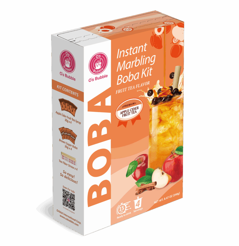 Instant Marbling Boba Kit Fruit Tea - APPLE CIDER FRUIT TEA (4 Servings)