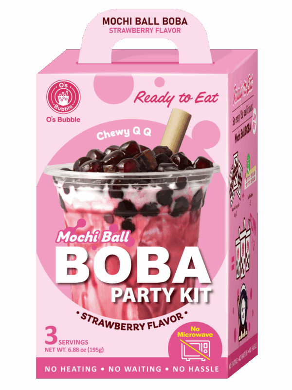 Mochi Boba Party Kit –  Strawberry (3 Servings) | NEW