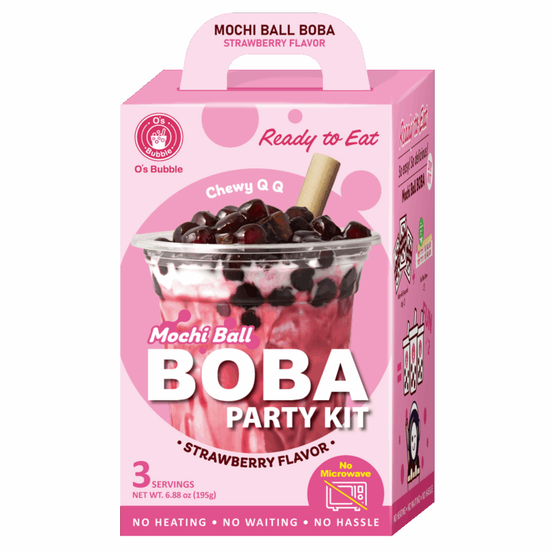 Mochi Boba Party Kit –  Strawberry (3 Servings) | NEW