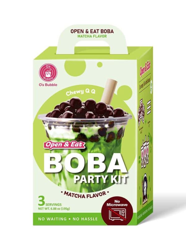 Open & Eat Boba Party Kit –  Matcha (3 Servings) | NEW