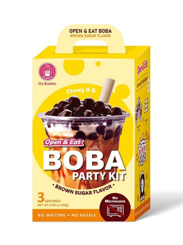 Open & Eat Boba Party Kit – Brown Sugar (3 Servings) | NEW